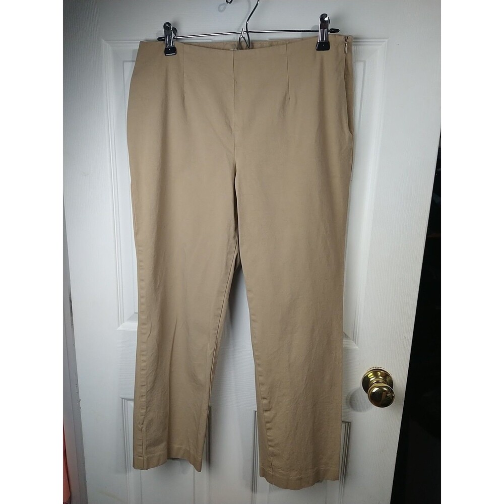 L.L. Bean Woman 12P Brown Classic Fit Straight Pants office workwear classic